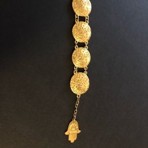 Genuine Moroccan Gold Tone Bracelet w/ Hamsa